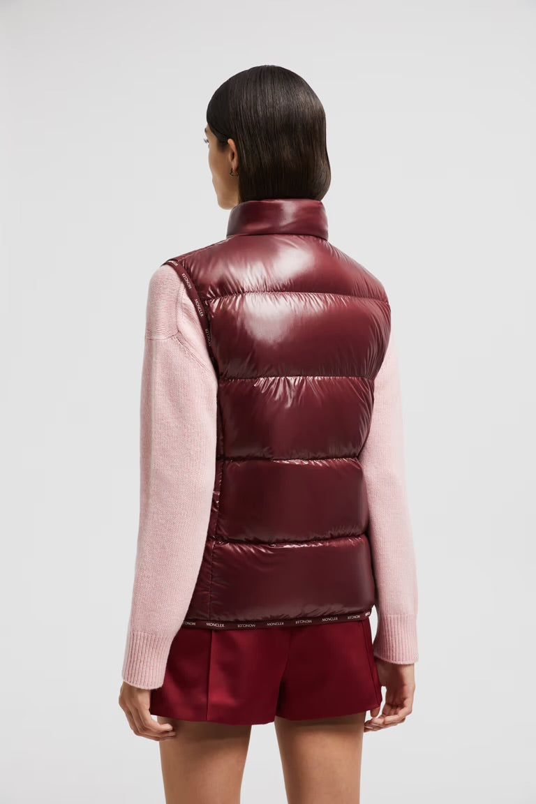 MONCLER - Manteau sans manches bordeaux