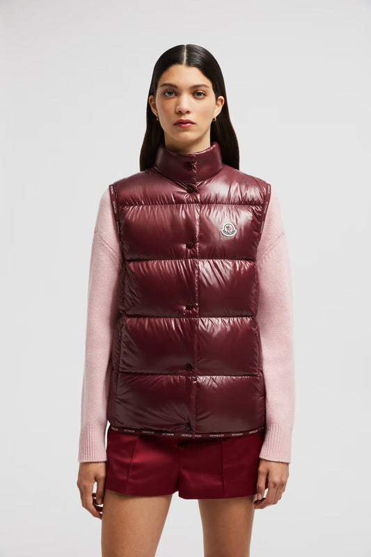 MONCLER - Manteau sans manches bordeaux