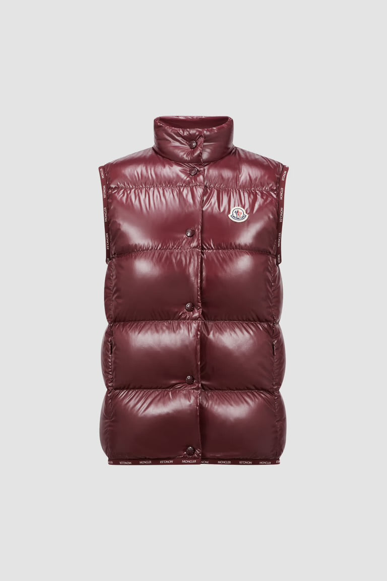 MONCLER - Manteau sans manches bordeaux