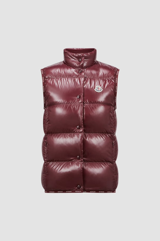 MONCLER - Manteau sans manches bordeaux