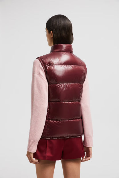 MONCLER - Manteau sans manches bordeaux