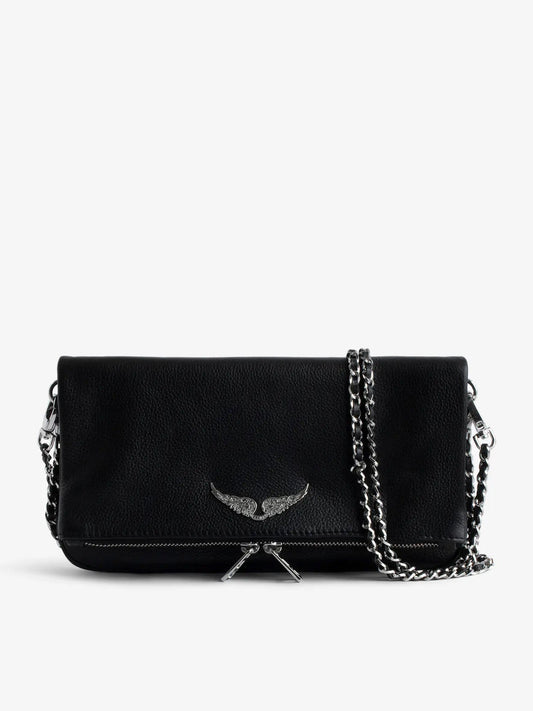 ZADIG & VOLTAIRE - Pochette noire en cuire et argentée