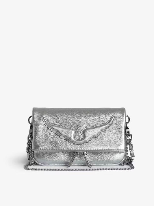 ZADIG & VOLTAIRE - Pochette rock Nano argentée